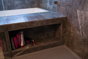 Master Bathroom Remodel Shower Shampoo Shelf