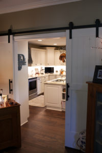 barn doors kitchen addition