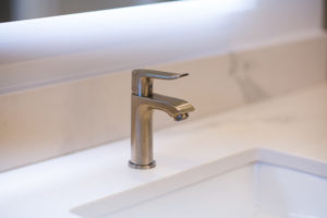 brushed nickel fixtures in East Wichita bathroom addition