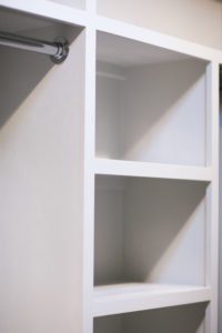 custom shelving in master closet