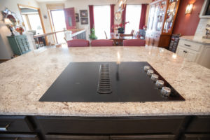 glass cook top in island