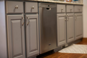 gray painted cabinets