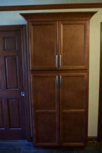 linen cabinet in bathroom remodel in Wichita, KS